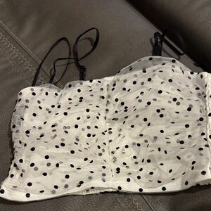 Forever 21 White and Black Polka Dot Top